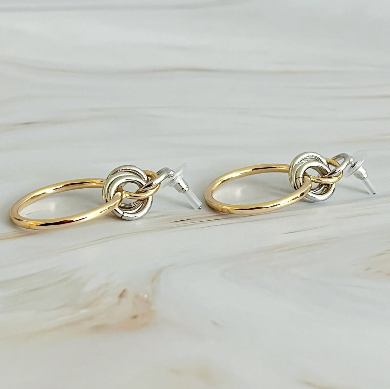 Two-Tone Beauty Hoop Earrings