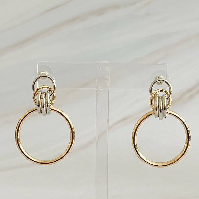 Two-Tone Beauty Hoop Earrings