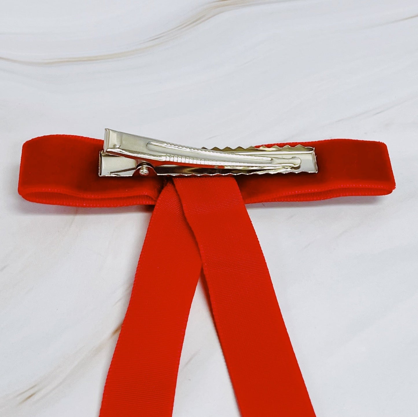 Velvet Ribbon Bow Clip Set