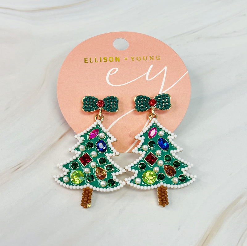 Glam Tree Dangle Earrings