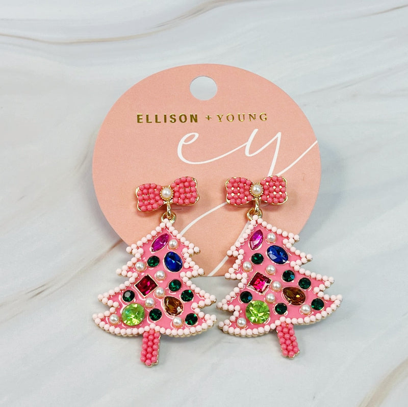 Glam Tree Dangle Earrings