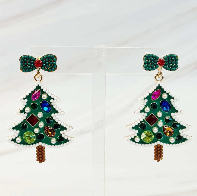 Glam Tree Dangle Earrings