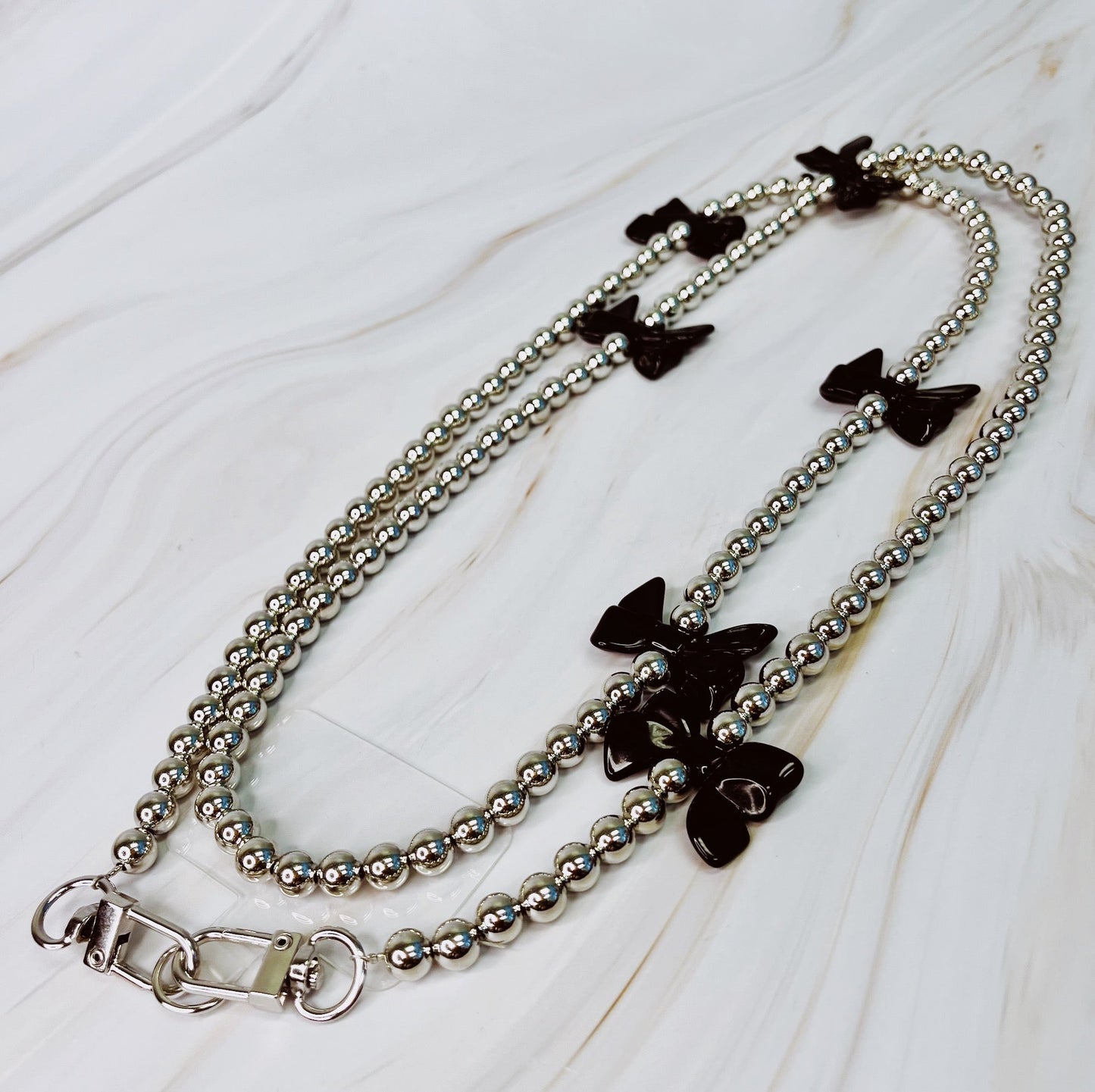 Bows And Beads Phone Wrist Lanyard and Cross Body Phone Lanyard Set