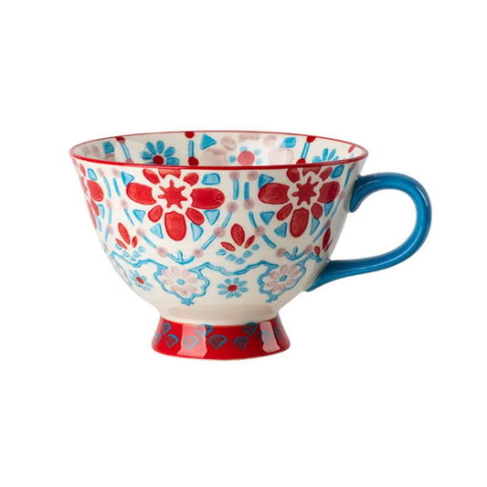 Hand-Painted Floral Ceramic Mug