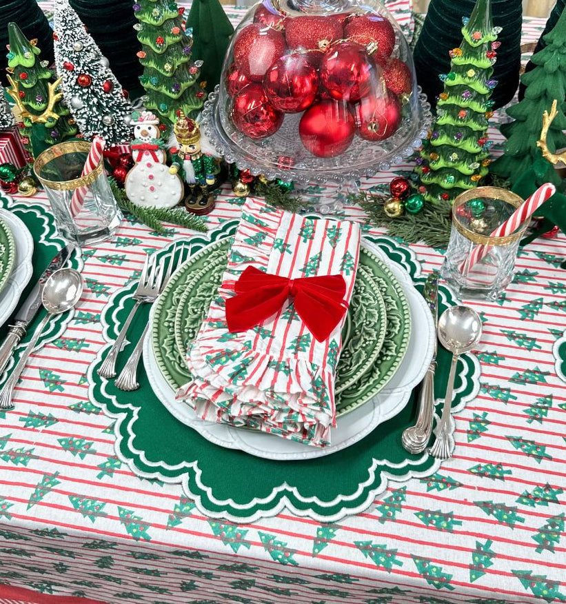 Red: Velvet Bow Napkin Ties - (Set of 4)