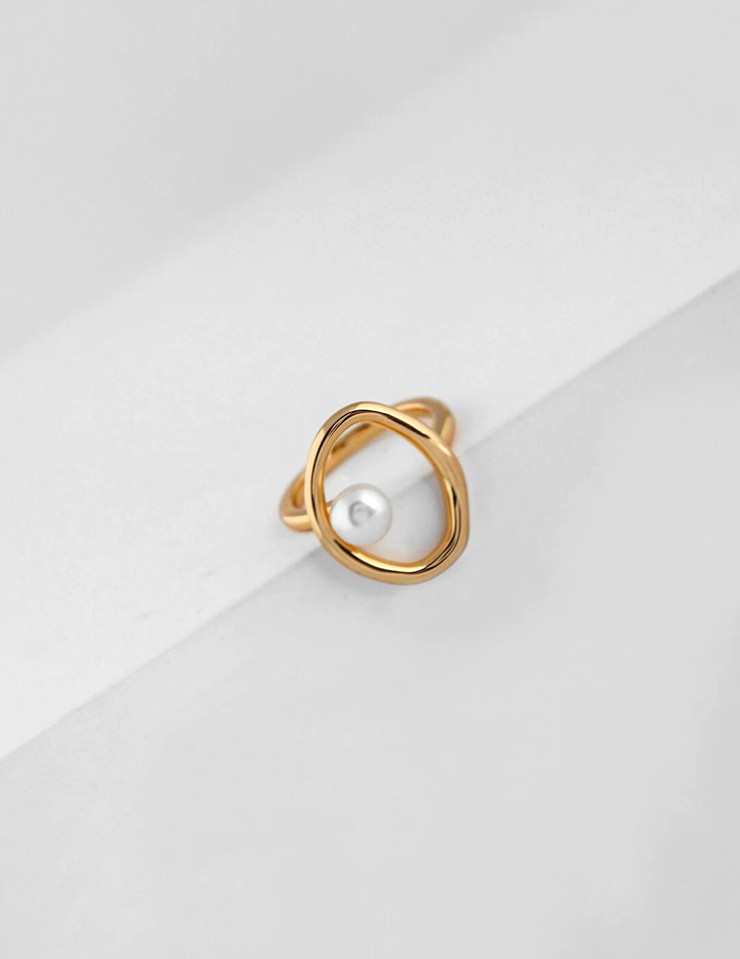 Pearl Open Circle Ring