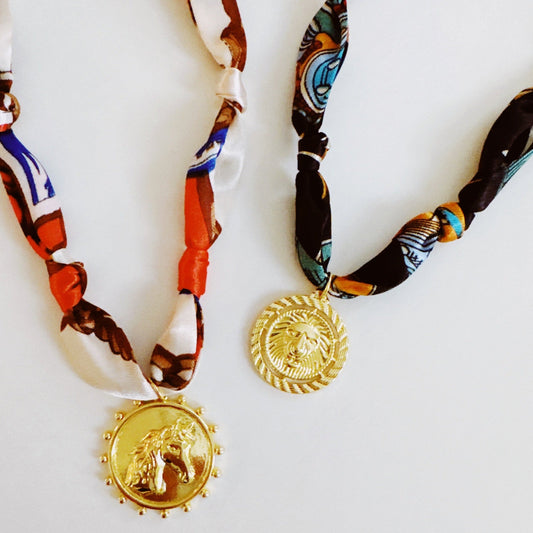Luxe Medallion Scarf Necklace