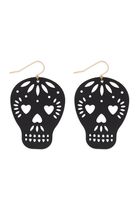 Halloween Skull Filigree Earrings