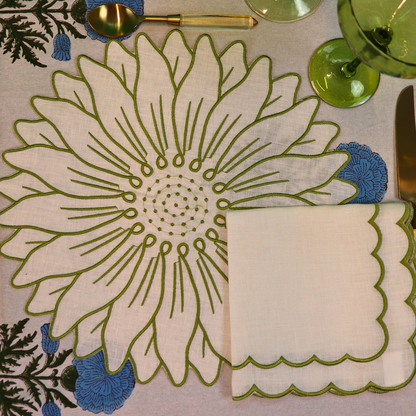 Olive Bloom Placemat - Set of 4