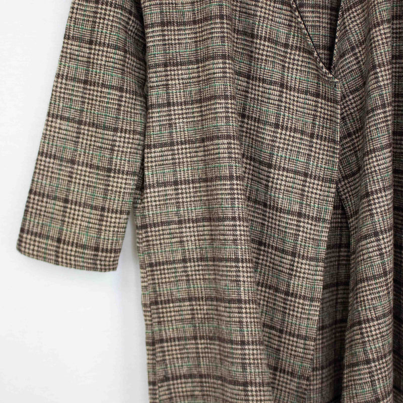 Checkered Oversized Open Jacket