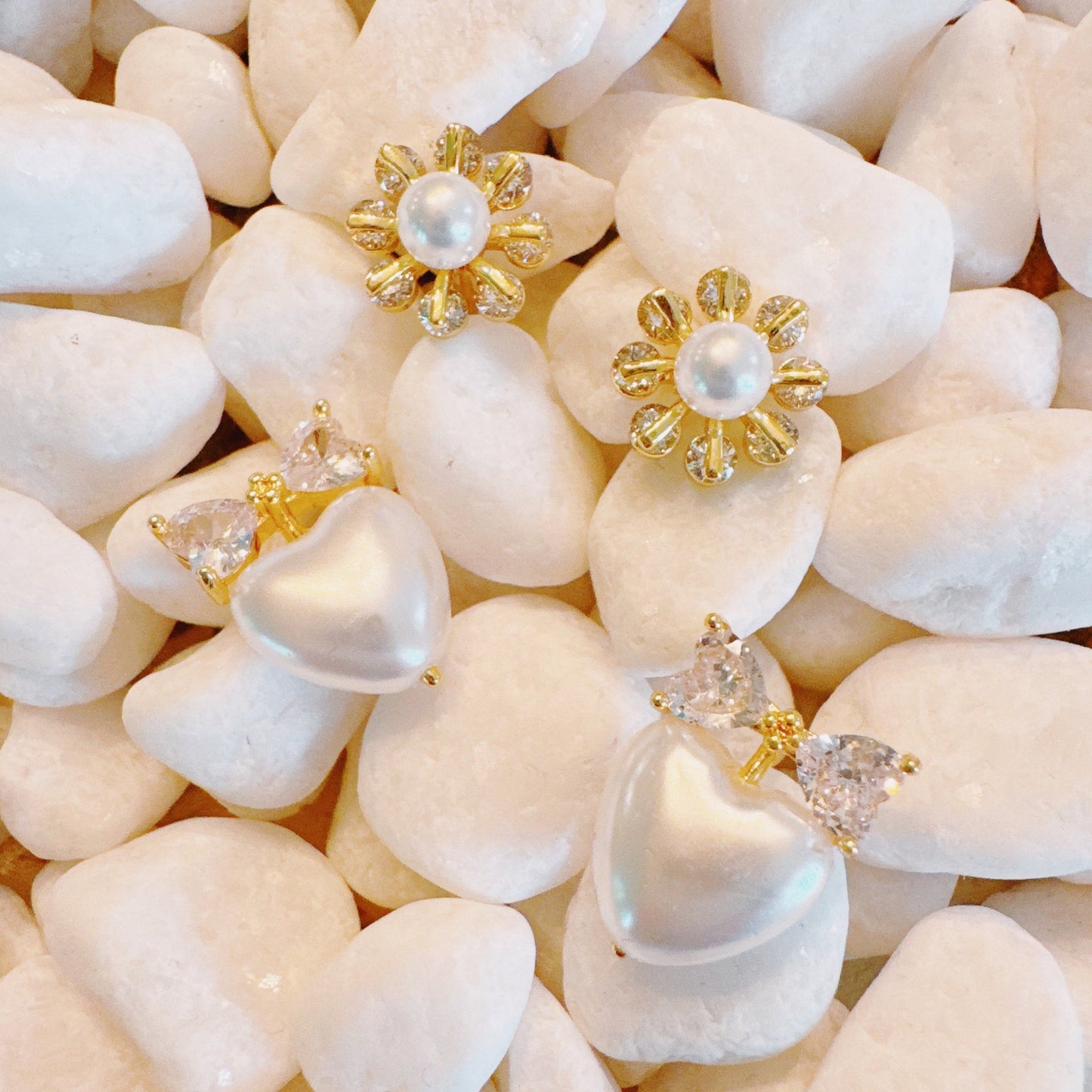 Sunny Side Up Pearl Earrings Set Of 2