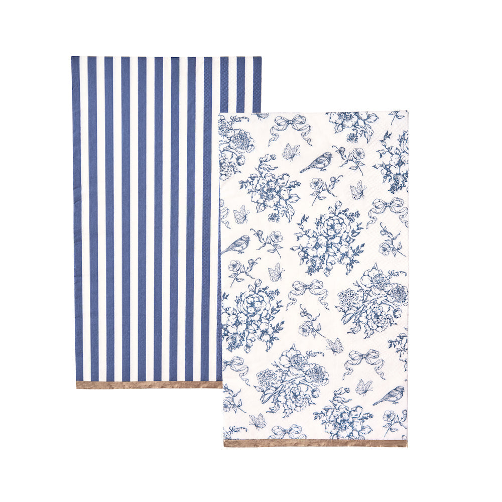 Hamptons Toile & Stripe Dinner Napkins