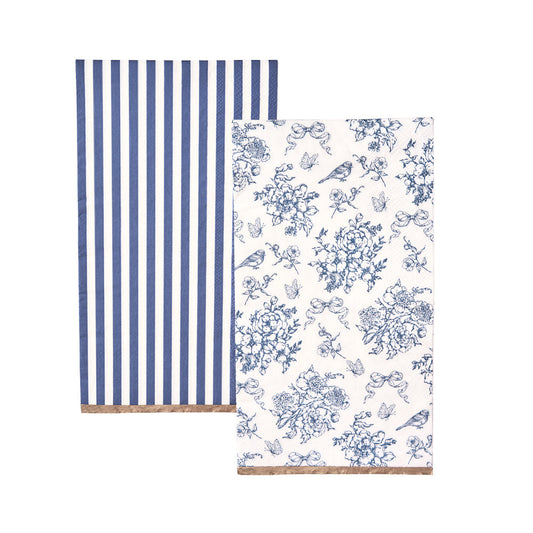 Hamptons Toile & Stripe Dinner Napkins
