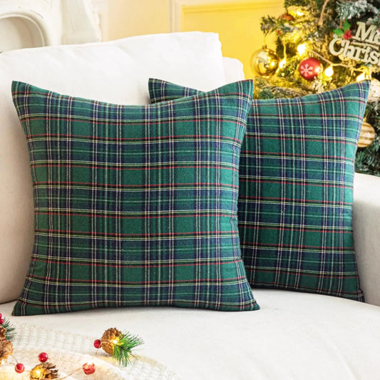 Highland Plaid Christmas Pillow Covers