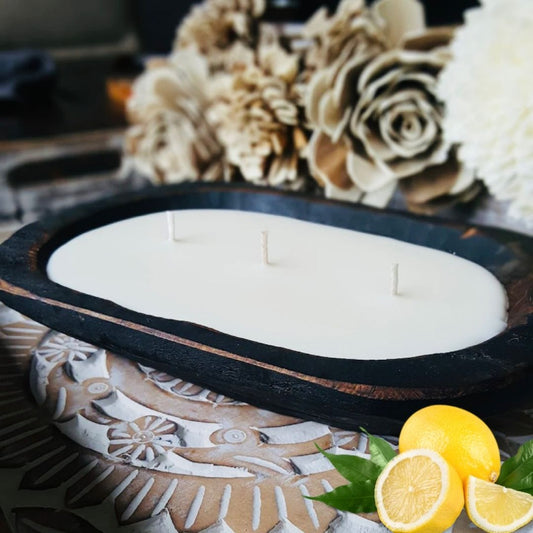 Black Dough Bowl  Candle | Fresh Squeezed Lemons