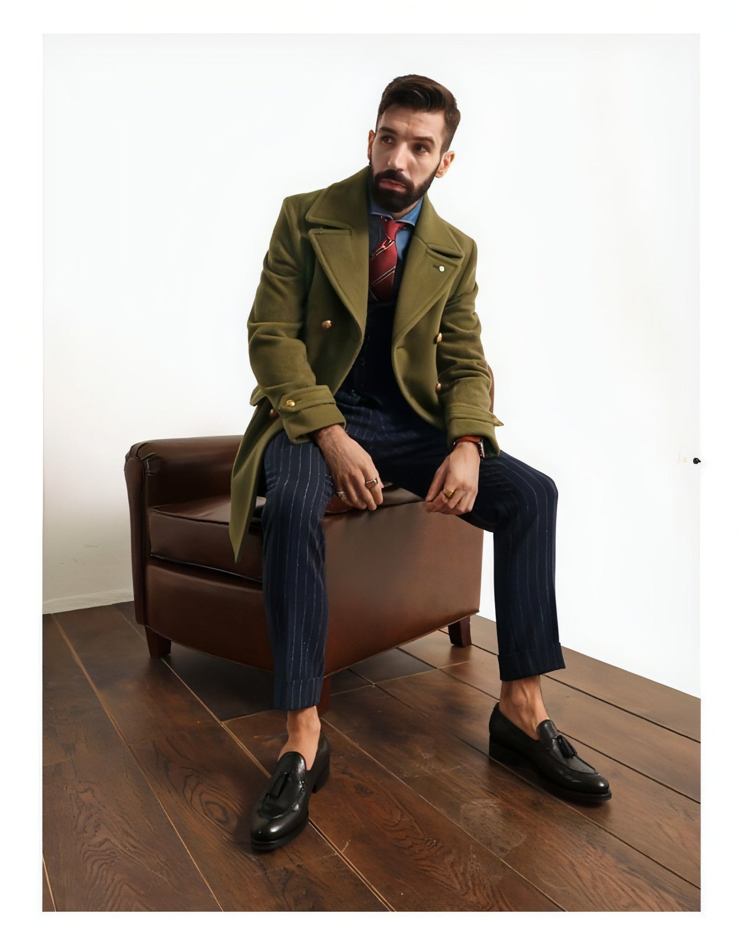 Men's Mid-Length Wool Coat