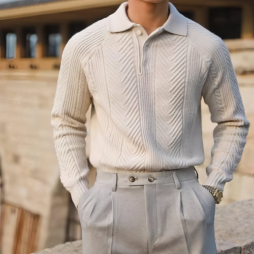 Men’s Classic Lapel Knit Sweater
