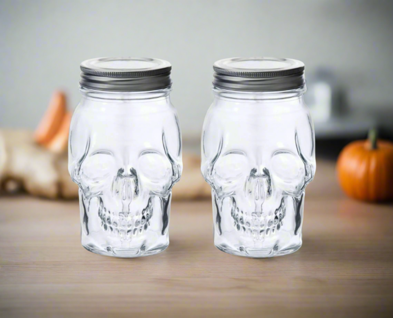 Skull Mason Jar | Set of 2