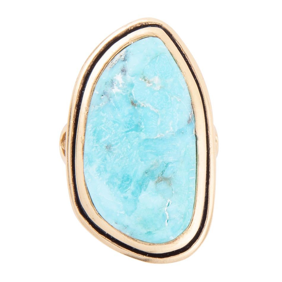 Blue Turquoise Golden Ring