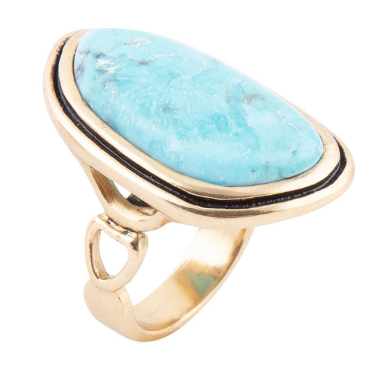 Blue Turquoise Golden Ring