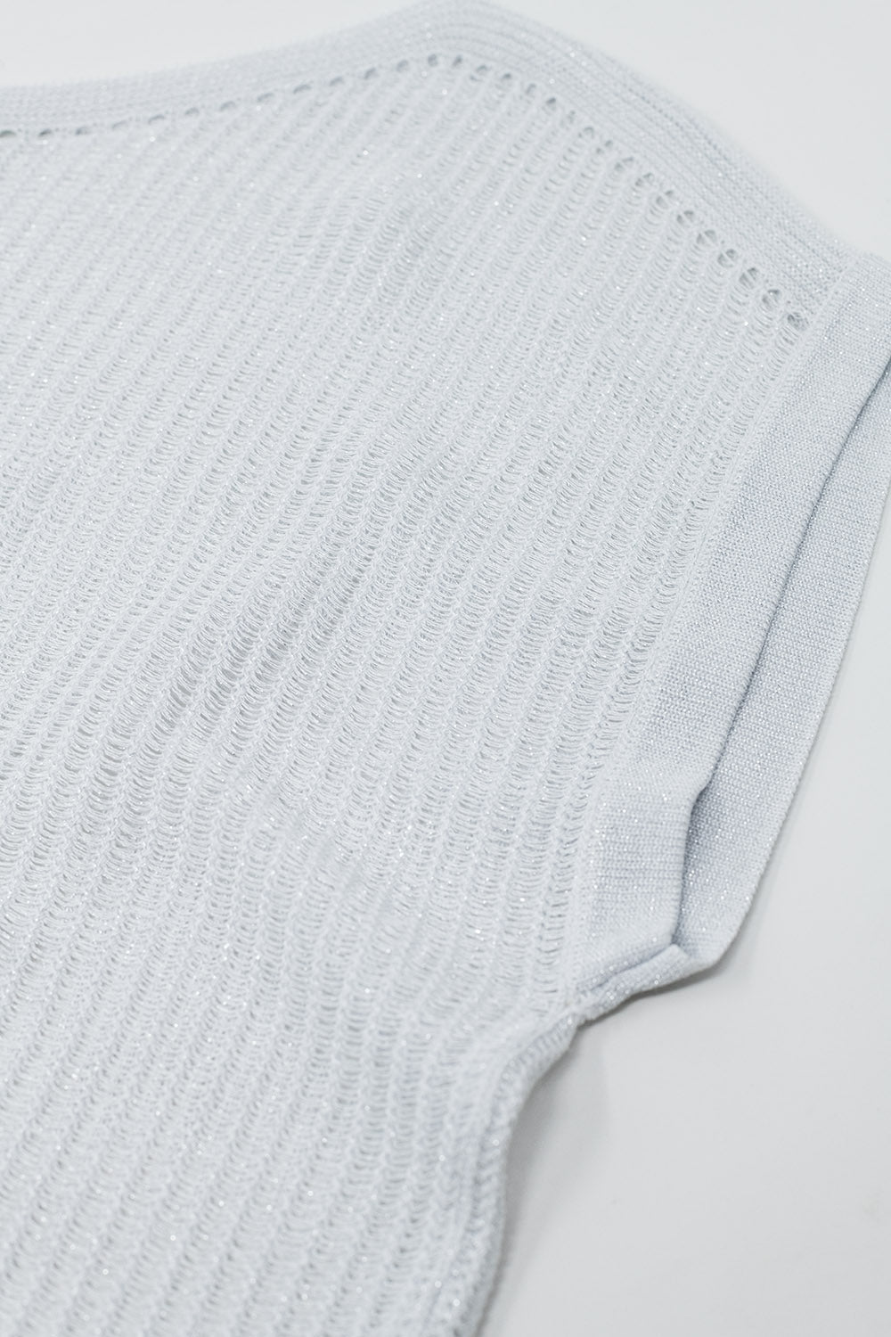 Metallic Ribbed Boat Neck Sweater