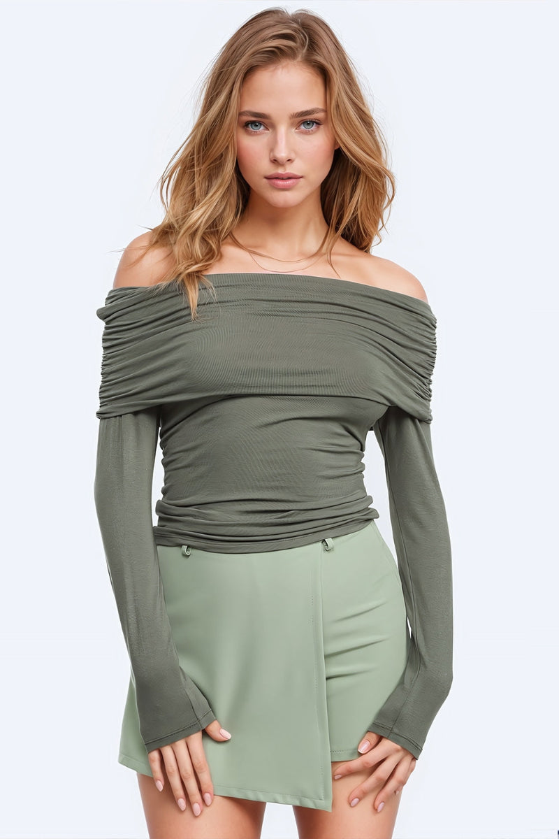 Ruched Off-Shoulder Top