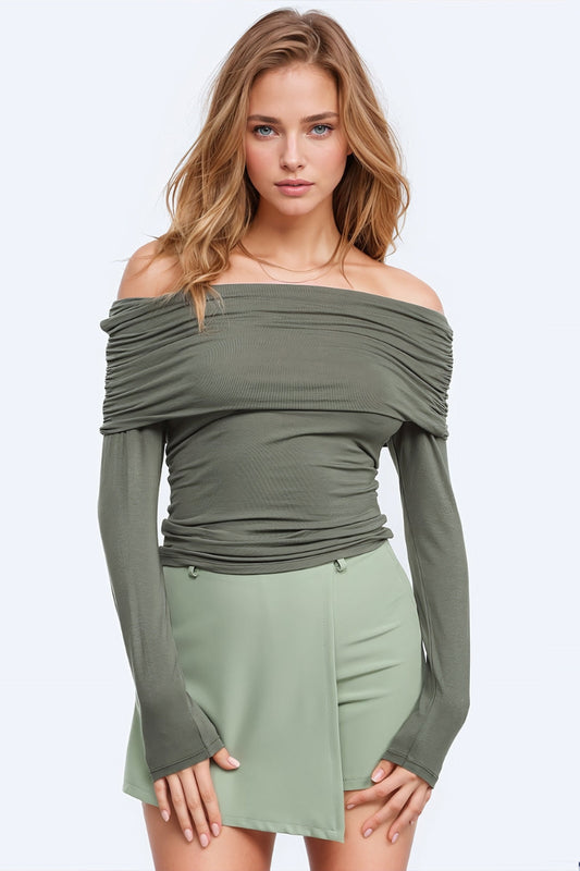 Ruched Off-Shoulder Top