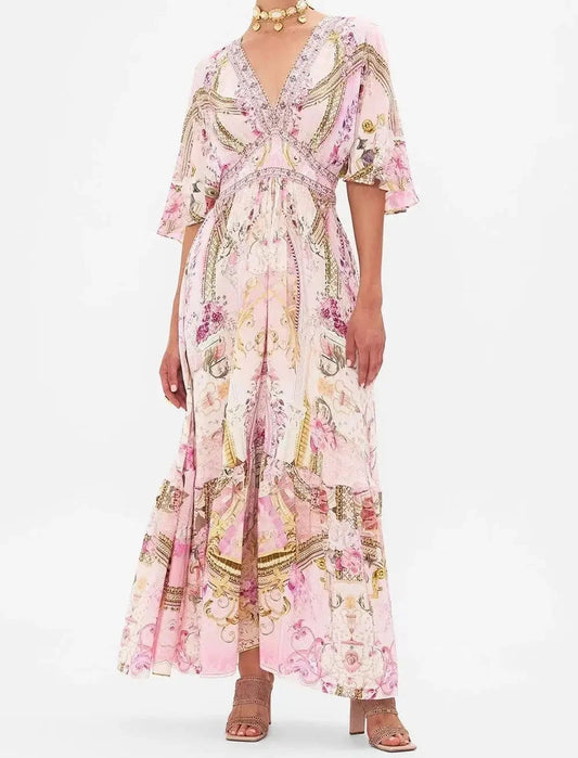 Silk Bohemian Midi Dress