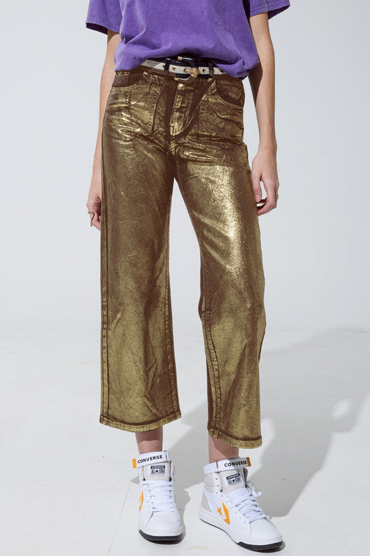 Golden Glow Straight Jeans