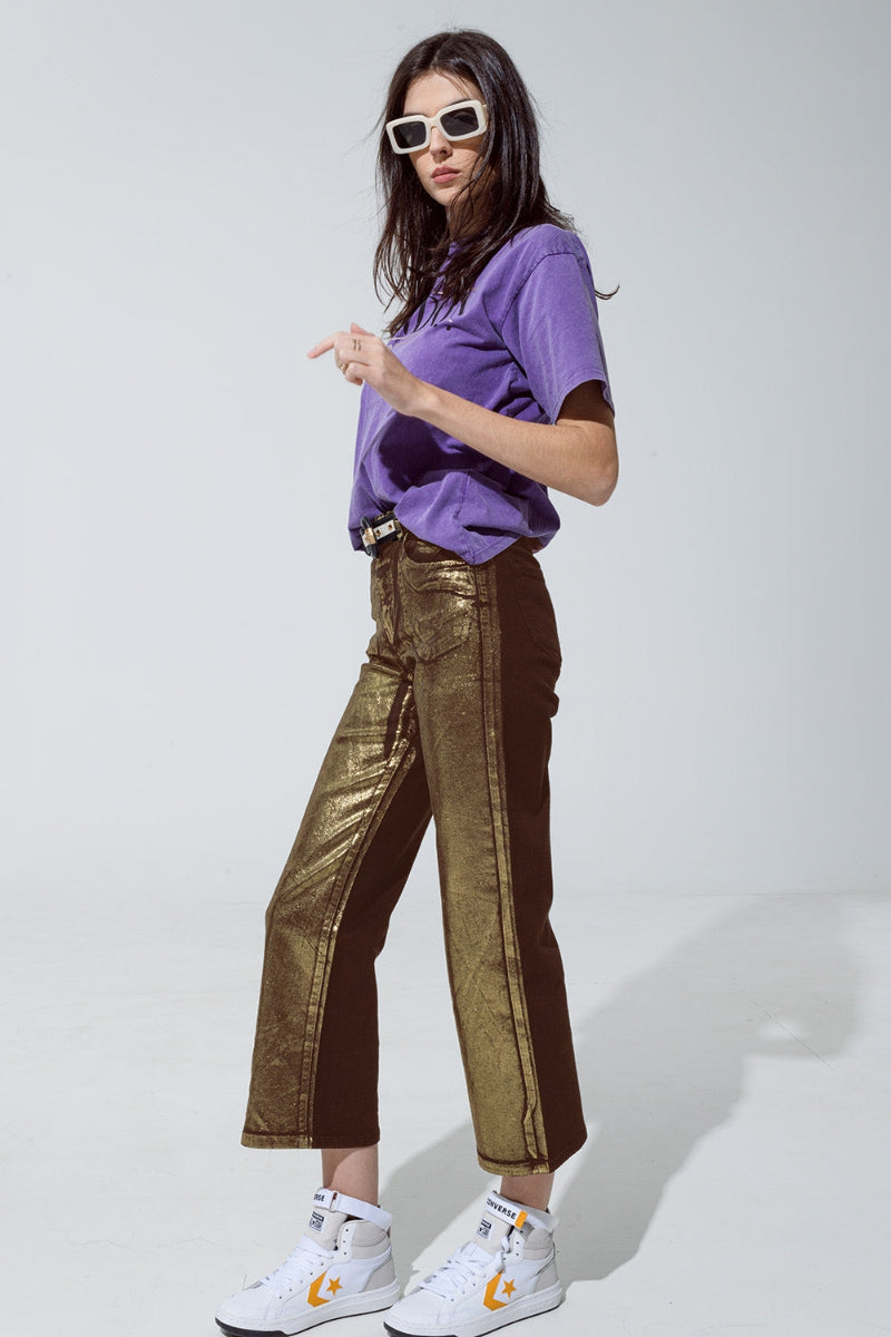 Golden Glow Straight Jeans