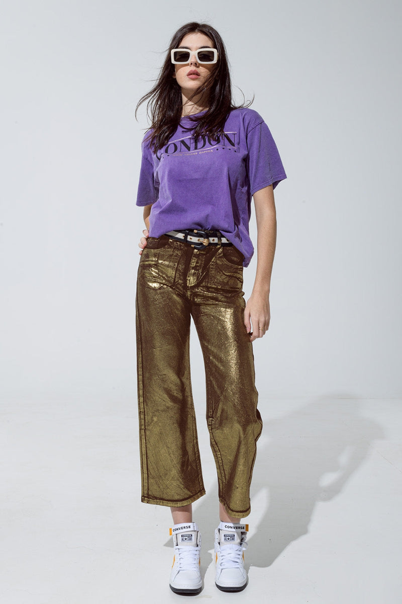 Golden Glow Straight Jeans