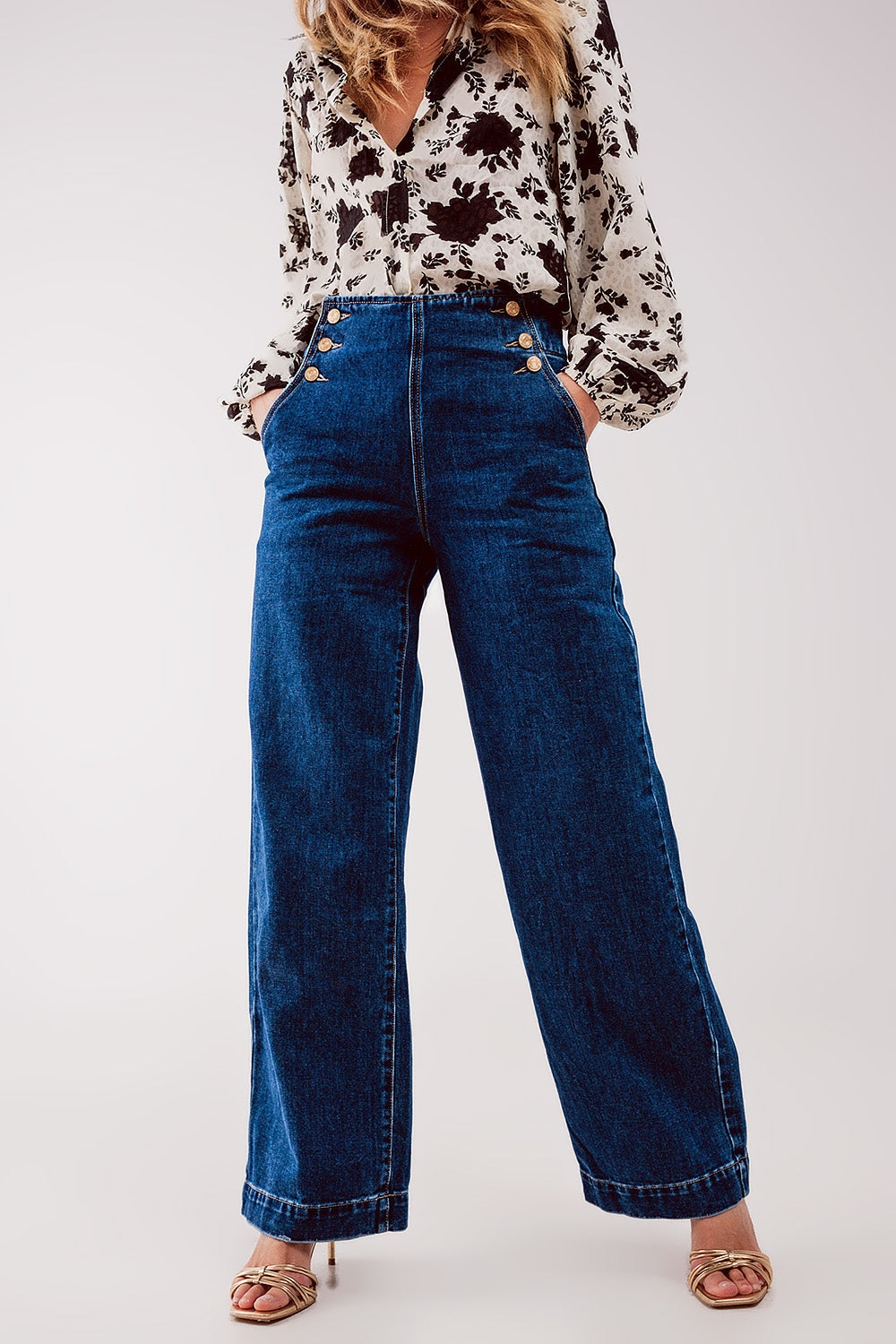 Button Front Jeans