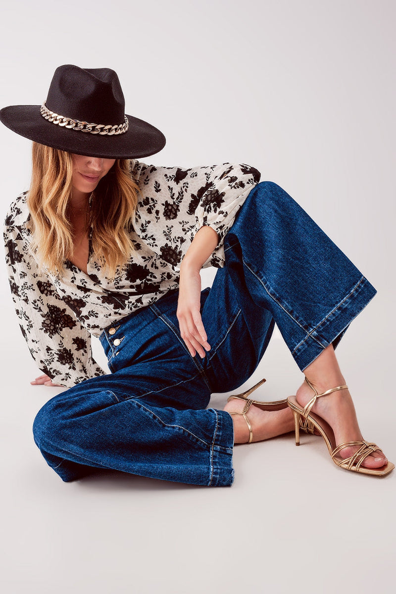 Button Front Jeans