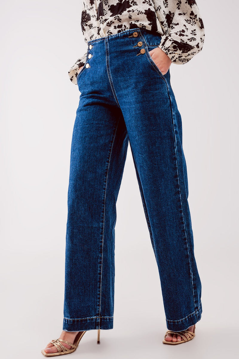 Button Front Jeans
