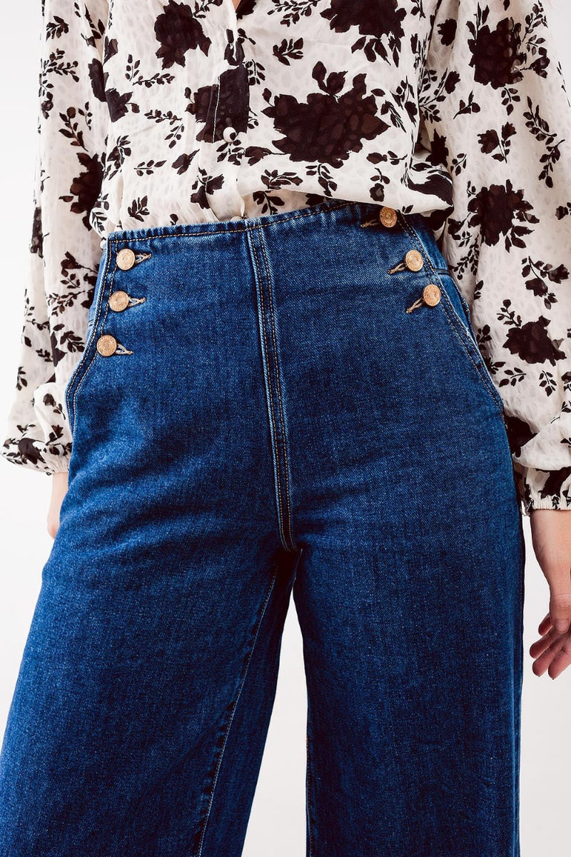 Button Front Jeans