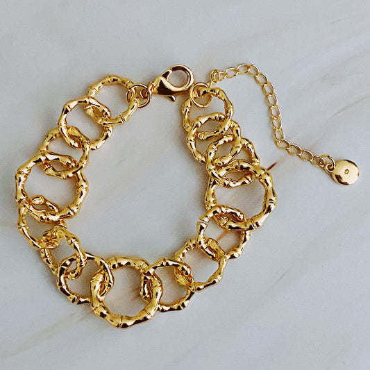Coastal Bamboo Linked Chain Bracelet