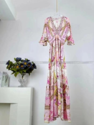 Silk Bohemian Midi Dress