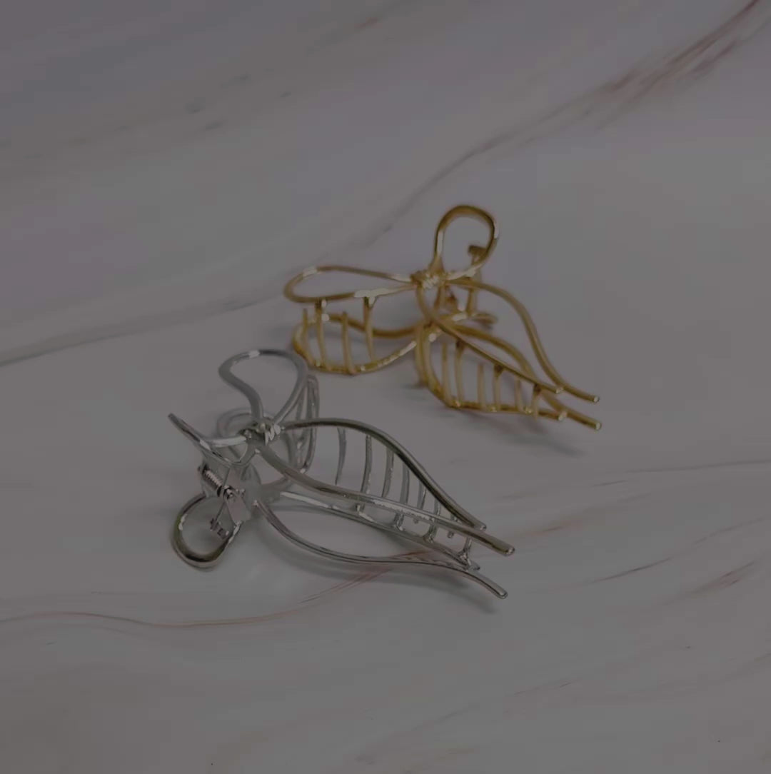 Annie Metal Bow Hair Claw Duo