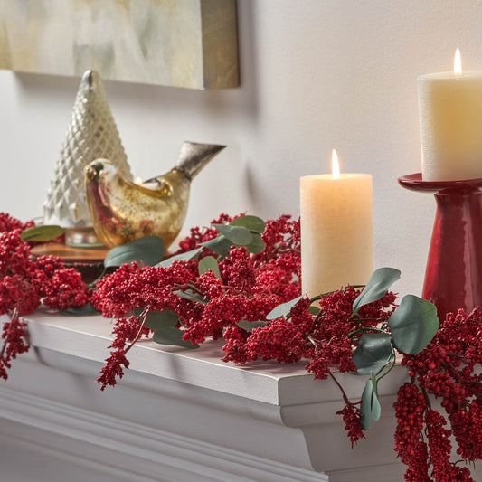 Red Berry Eucalyptus Holiday Garland