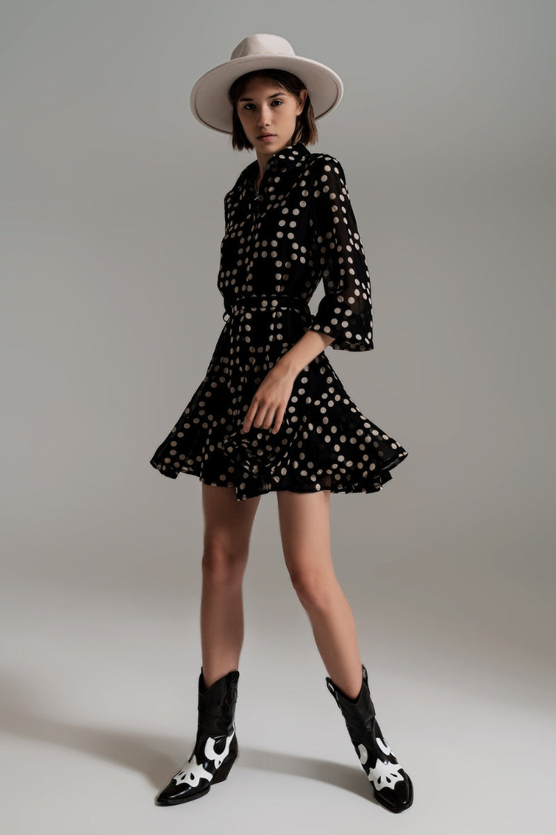 Polished Polka Dot Mini Dress