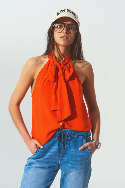 Sunset Halter Button Top