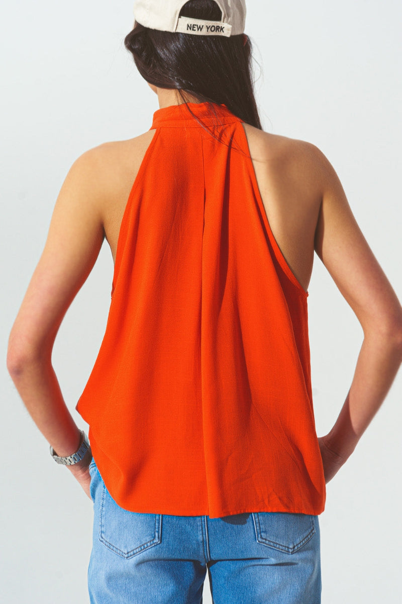 Sunset Halter Button Top
