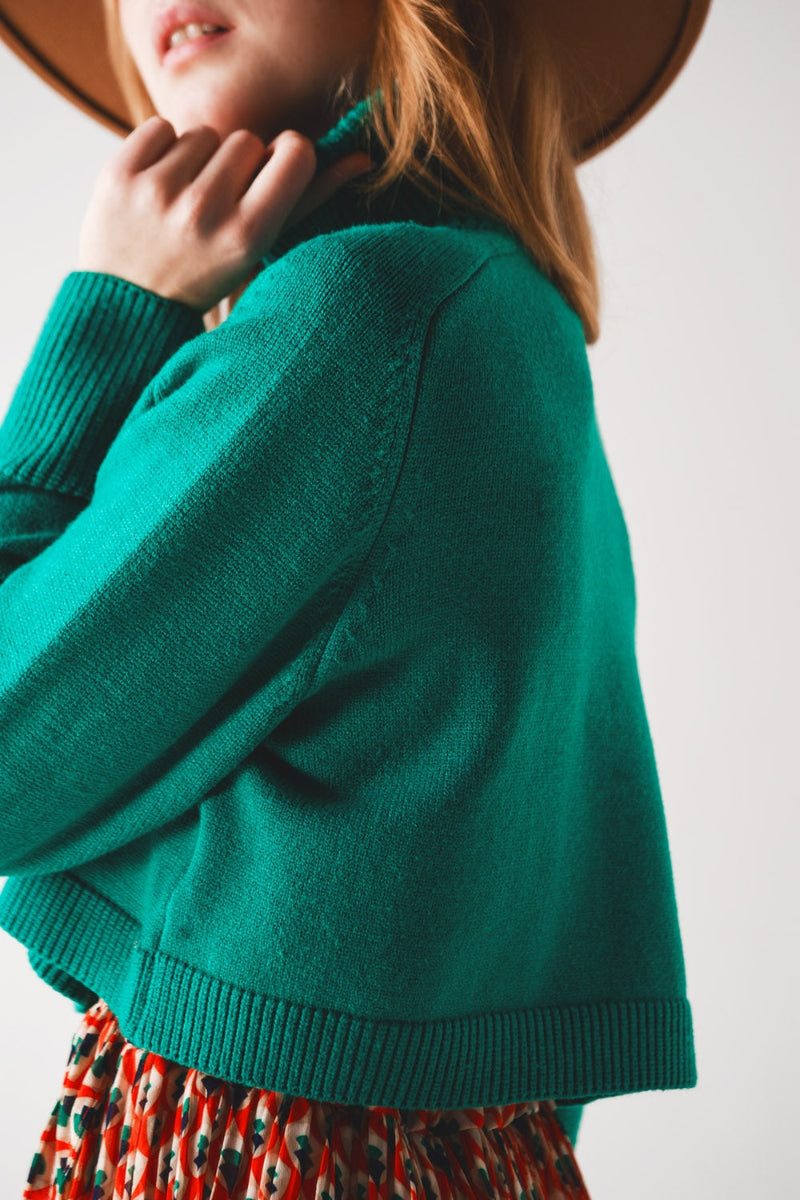 Emerald Cropped Knit Jumper