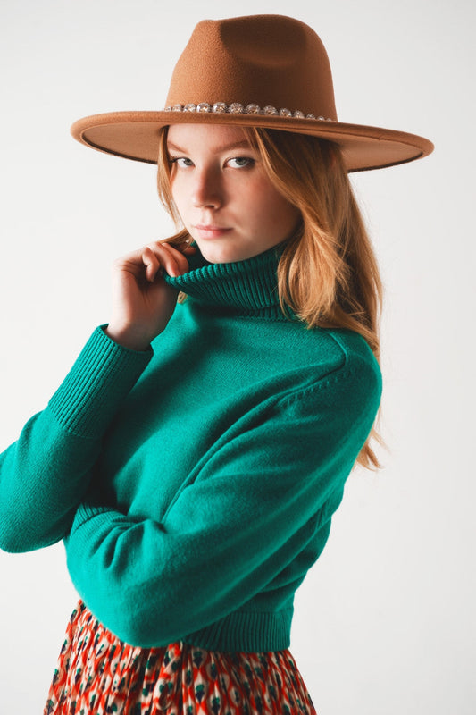 Emerald Cropped Knit Jumper