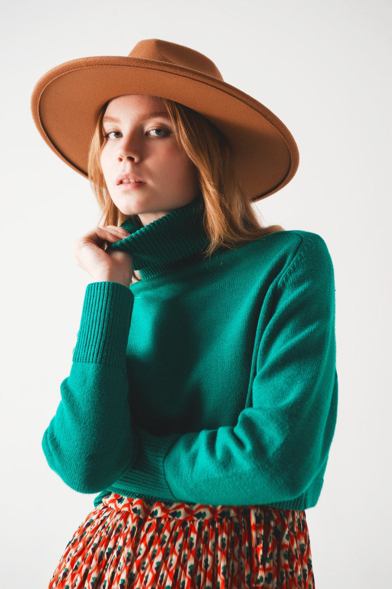 Emerald Cropped Knit Jumper