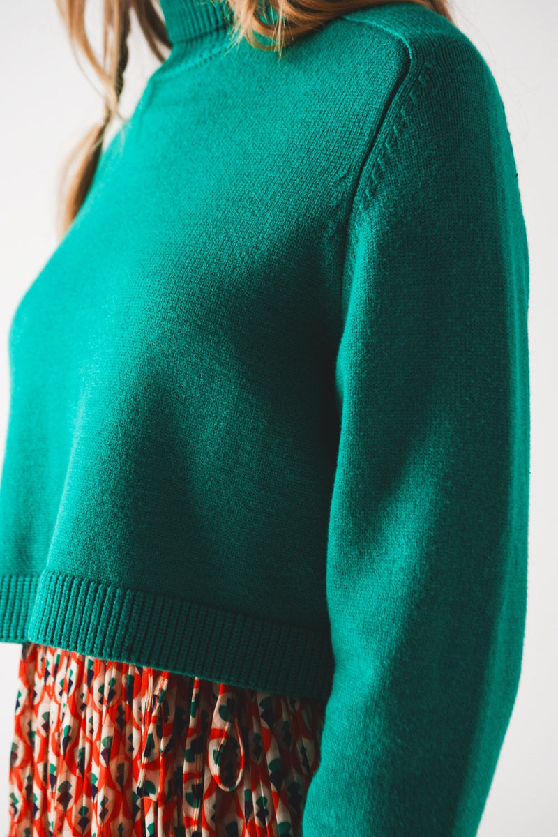 Emerald Cropped Knit Jumper