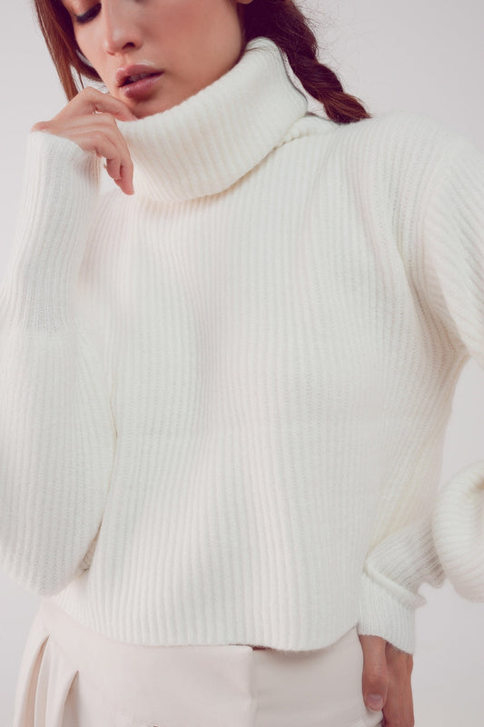 Cream Balloon Sleeve Jumper