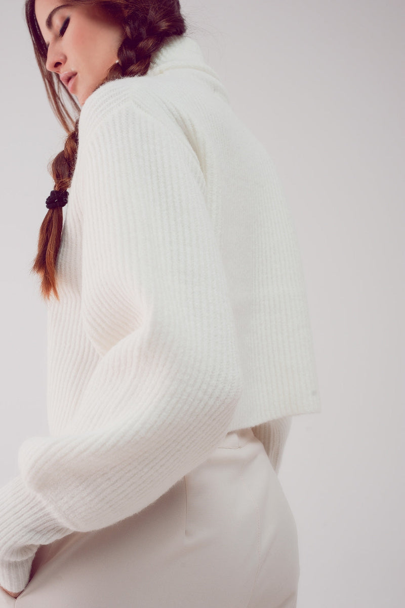 Cream Balloon Sleeve Jumper