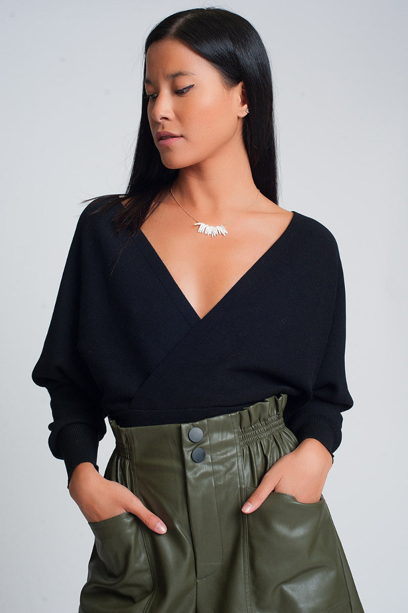 Wrapped V-Neck Sweater