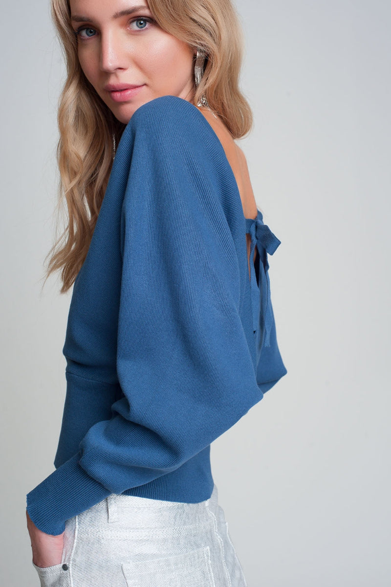 Wrapped V-Neck Knit Sweater